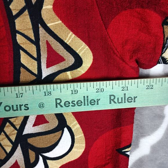 Kai Veikau Shirt Men Size M Red Tribal Print Button Front Fiji - Picture 5 of 13